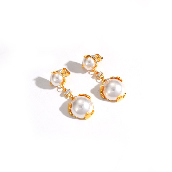 Pearl Earrings Women 2022 Earrings Popular Zircon Personalized Versatile Long Earrings