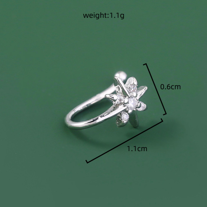 Cute Micro Inlaid Irregular Love Zircon Nose Ring Puncture Free Jewelry Heart-Shaped Nose Clip Nose Ring Nose Ornament