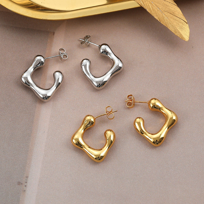 Earrings Women Fashion Fashion Geometric Earrings Simple Style Versatile Earrings