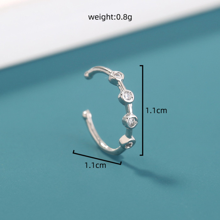 Popular C-Shaped Micro Set Zircon Nose Ring Flow Personalized Human Body Piercing Zircon False Nose Ring Women