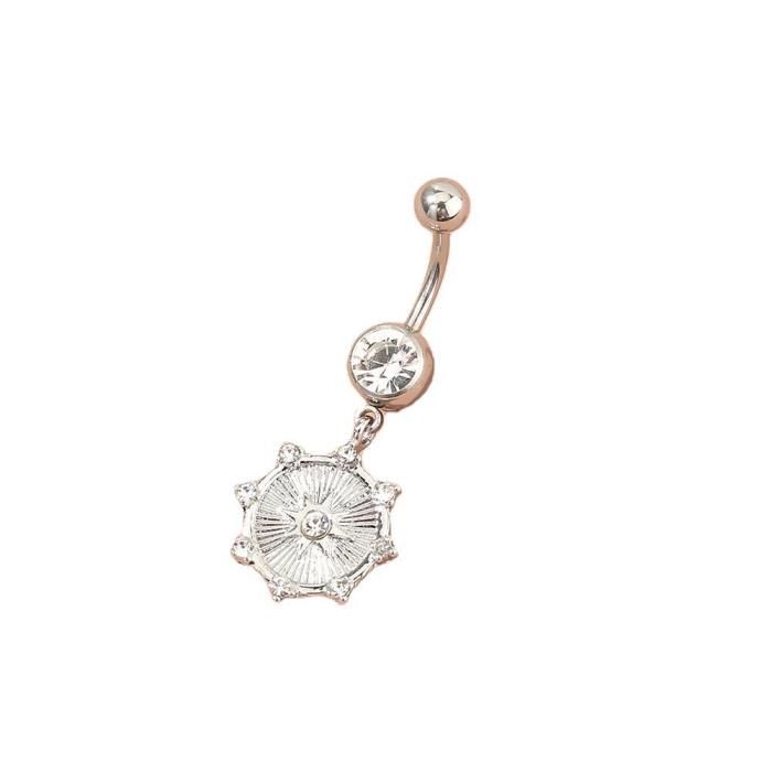 Personalized Fashion Piercing Jewelry Inlaid With Diamond Tianmangxing Pendant Stainless Steel Natural Color Navel Nail