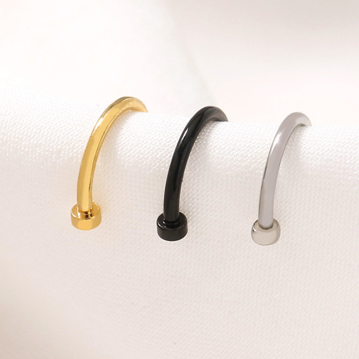 Nose Nail Personalized Hip Hop Stainless Steel Nose Ring Multifunctional Horseshoe Ring Piercing Jewelry