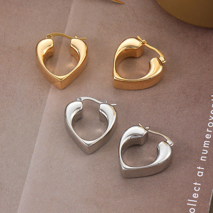 Love Earrings Women Niche Design Light Luxury Style Hollow Out Peach Heart Earrings Fashion Versatile Style Earrings