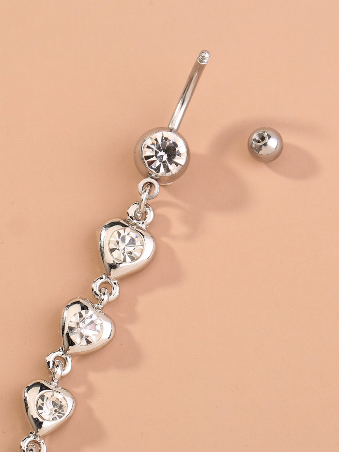 Body Piercing Fashion Long Tassel Love Diamond Inlaid Navel Nail Hot Selling Navel Ring