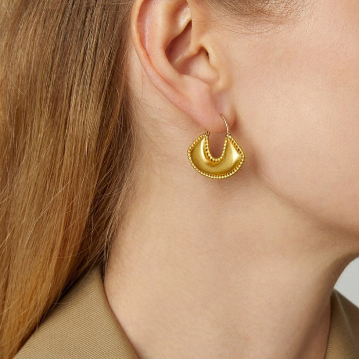 Light Luxury Earrings Women'S Fashion 18K Gold Plated Earrings Personalized Popular Niche Style Versatile Earrings