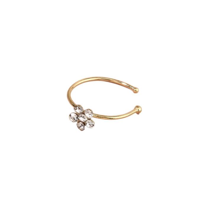 Hot Selling Accessories Diamond Inlaid Plum Blossom Personality Exaggeration Simple Fashion Round Nose Buckle Nose Ring