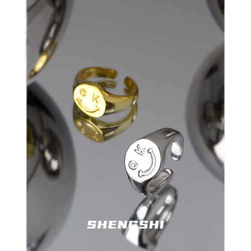 Unique Designer Of Women's Rings, Smiling Face, Adjustable Rings For Men And Women