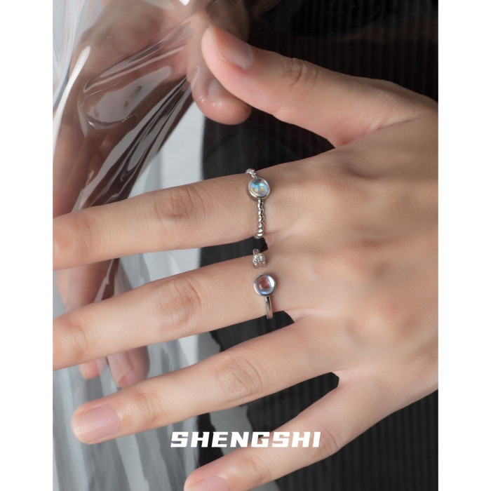 Women's Ring Is Unique Designer Style Simple Moonlight Stone Adjustable Non Fading Ring