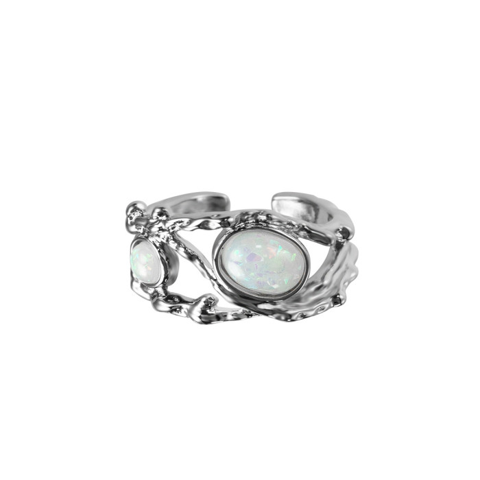 New Zhe Mei Opal Ring Does Not Fade. Unique Designer Simple Open Ring For Women