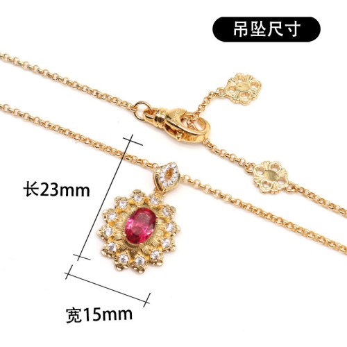 Italian Craft Oval Egg Noodles Pendant Necklace Female Luxury Geometric Clavicle Chain