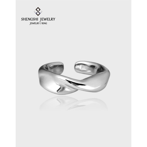 Unique Designer Simple Smooth Cross Opening Women's Ring