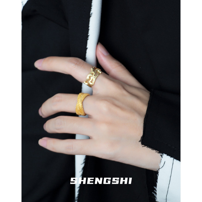 Women's Ring Unique Designer Simple Cross Chain Men's And Women's Open Index Finger Ring