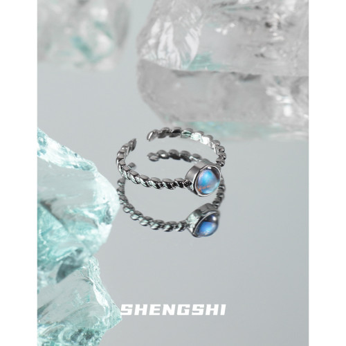 Women's Ring Is Unique Designer Style Simple Moonlight Stone Adjustable Non Fading Ring