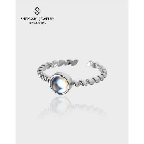 Women's Ring Is Unique Designer Style Simple Moonlight Stone Adjustable Non Fading Ring