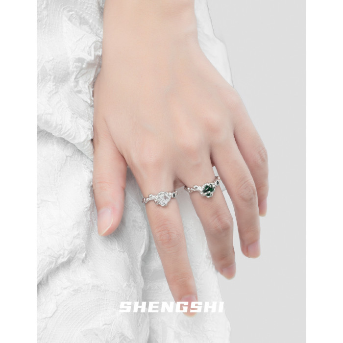 Women's Ring Is Unique Designer Style Simple Irregular Inlaid Zircon Texture Open Ring