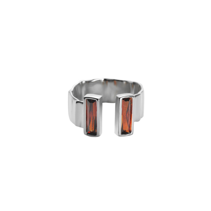 Original Ring Does Not Fade Unique Designer Red Zircon Opening Dark Couple Ring