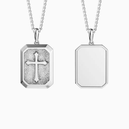 Customized Cross Engraved Scapular Necklace
