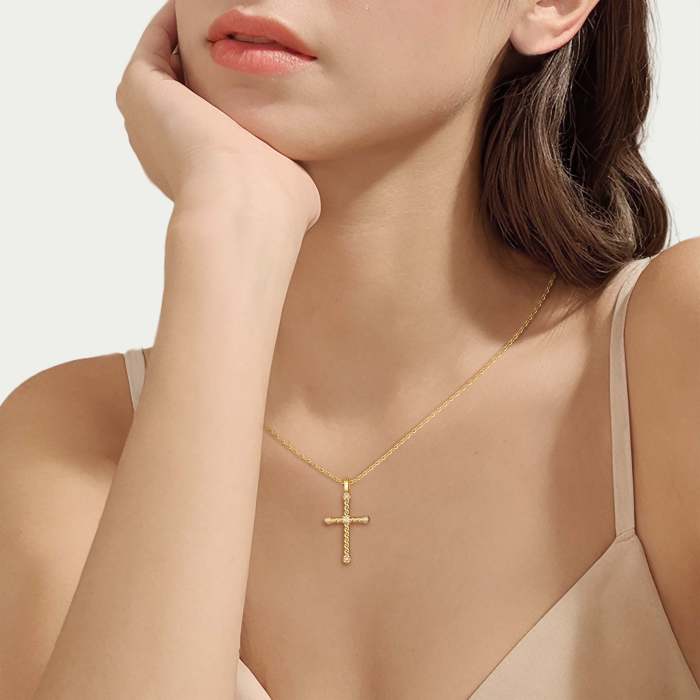 Zircon Cross Necklace