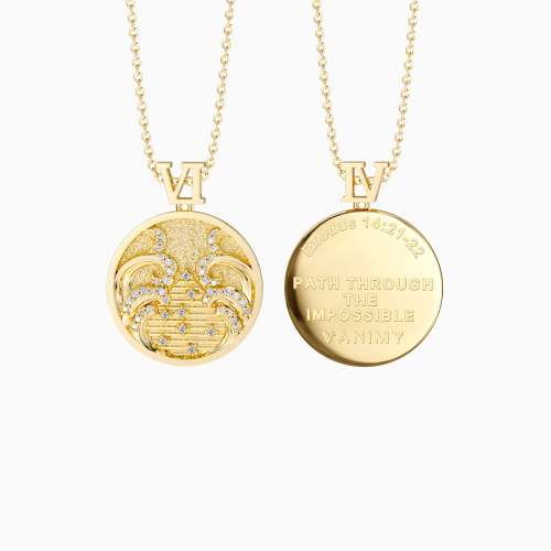 Promised Land Wave Faith Coin Medallion Necklace