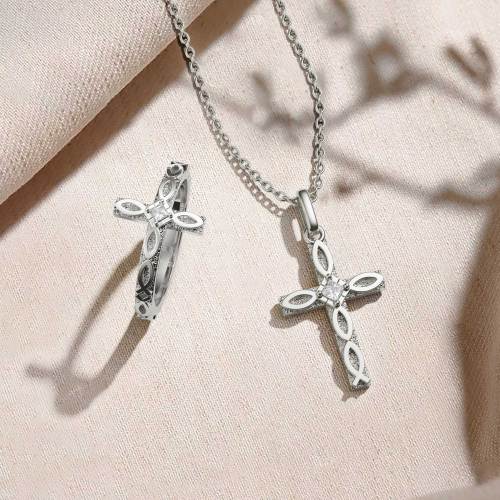 Faith Ichthys Cross Protection Pendant Necklace