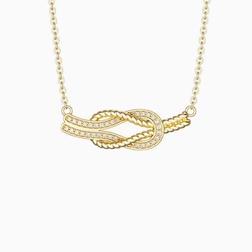 Gold Two Strand Knot Necklace