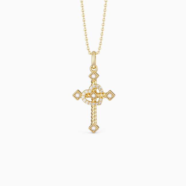 Heart Cross Cord Necklace