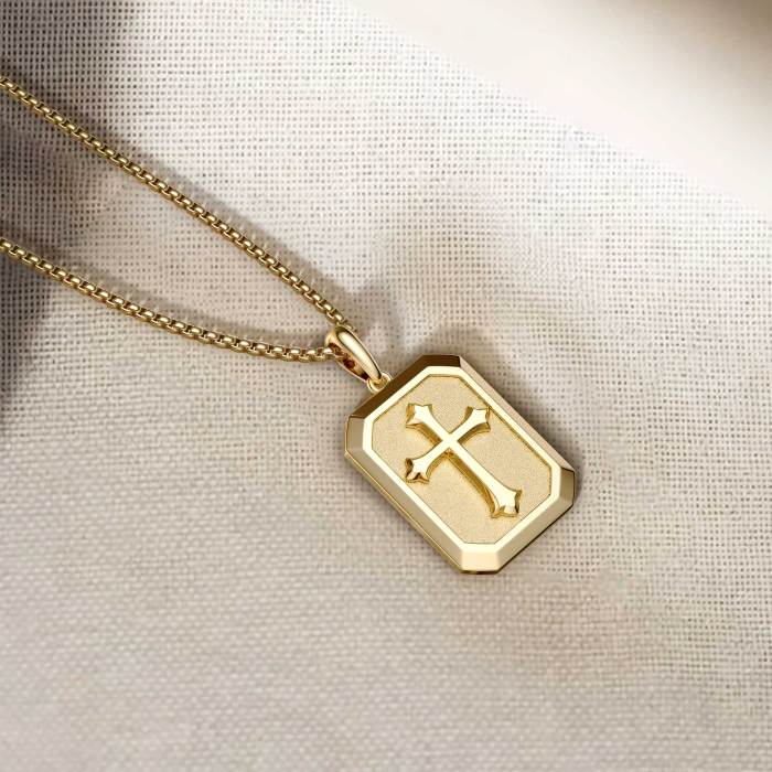 All Things Work Together For Good Cross Engraved Necklace