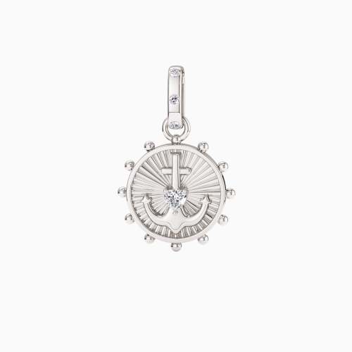 Cross Anchor Amulet Medallion Coin Pendant