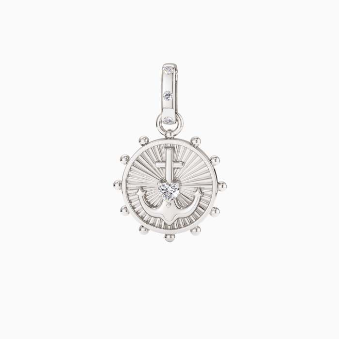 Cross Anchor Amulet Medallion Coin Pendant