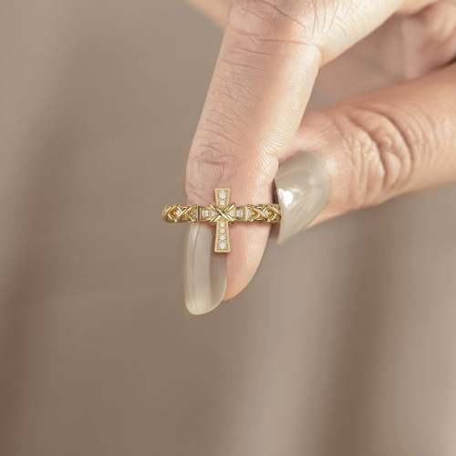 Pavé X Cross Ring