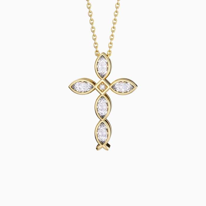 Sacred Jesus Fish Cross Pendant Necklace