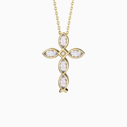 Sacred Jesus Fish Cross Pendant Necklace
