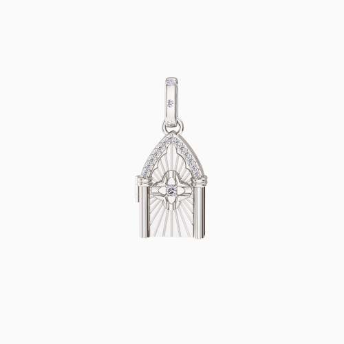 Open the Door to Church Four Leaf Clover Pendant