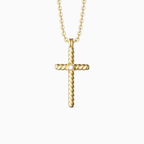 Rope Cross Pendant Necklace