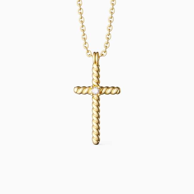 Rope Cross Pendant Necklace