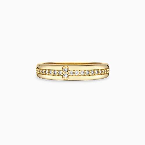 Cross Inset Band Ring