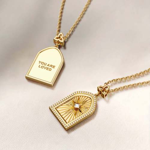 You Are Loved Cross Medallion Pendant Engraved Necklace