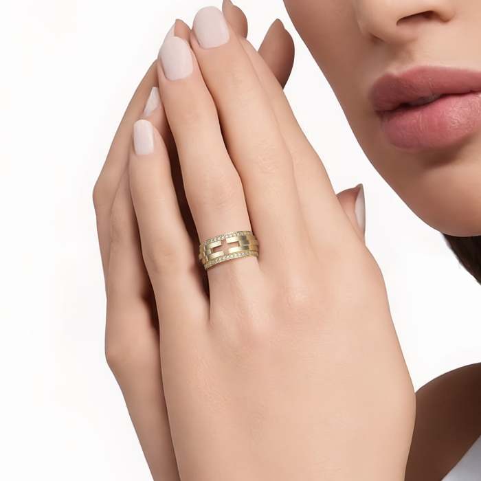 Cut-Out Cross Staircase Statement Ring