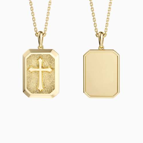 Customized Cross Engraved Scapular Necklace