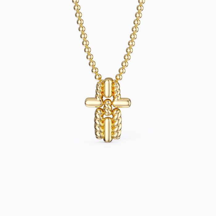 Knot-wrapped Cross Necklace