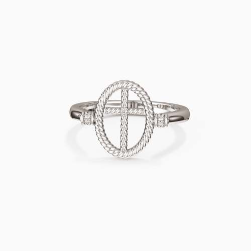 Oval Cross Band Ring