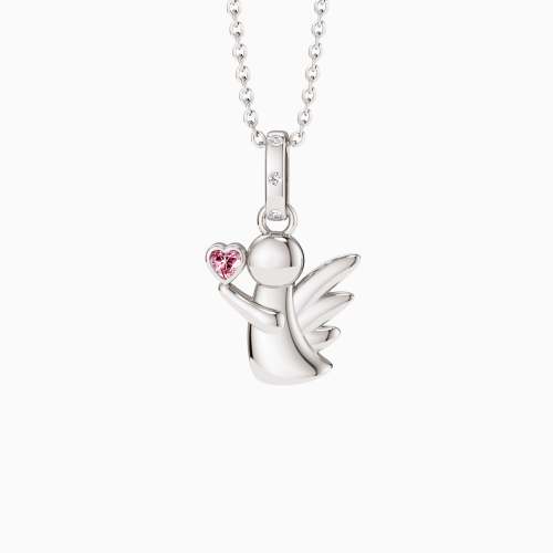 Angel with Pink Heart Love Charm Pendant