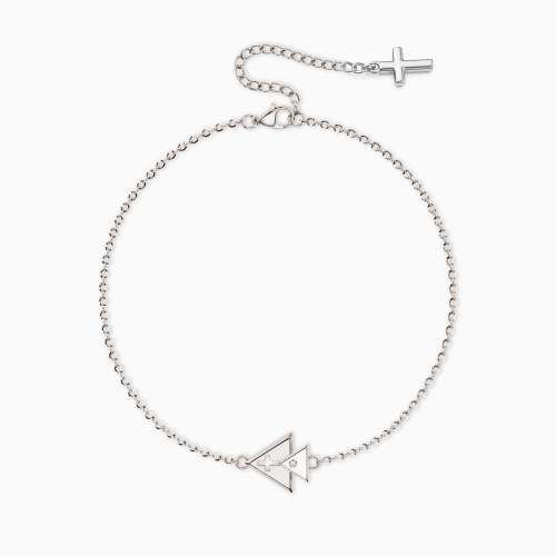 Cross Charm Trinity Triangle Bracelet