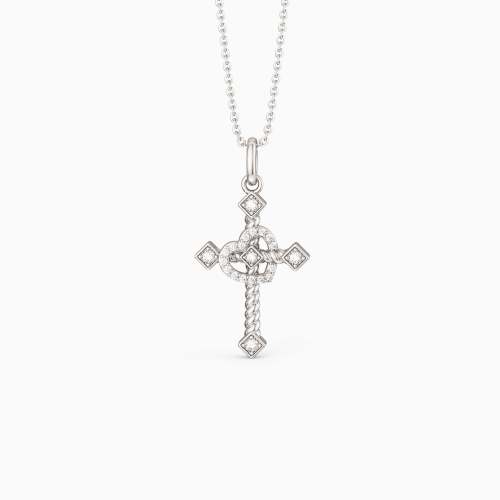 Heart Cross Cord Necklace