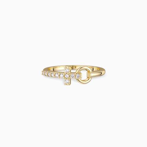 Pray Cross And Circle Ring