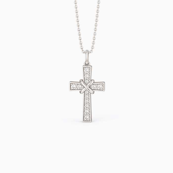 Pavé X Cross Necklace