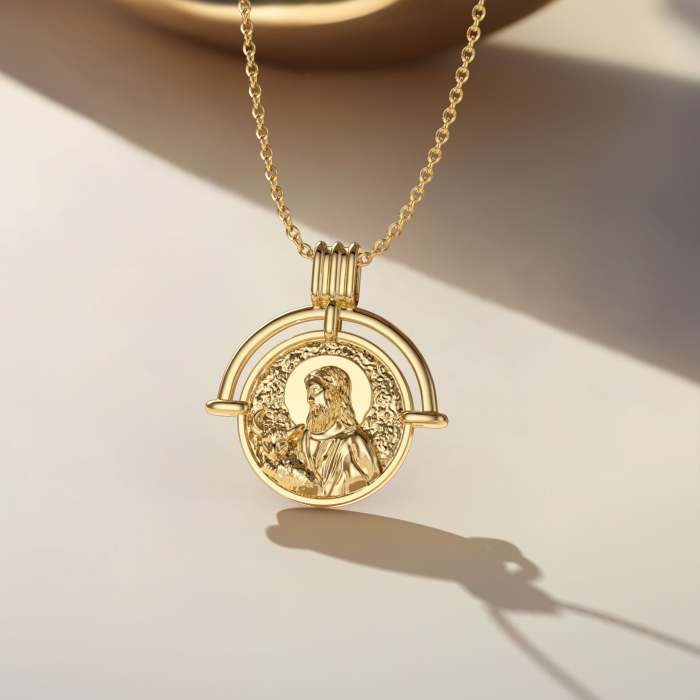 Sacred Jesus Coin Pendant Necklace