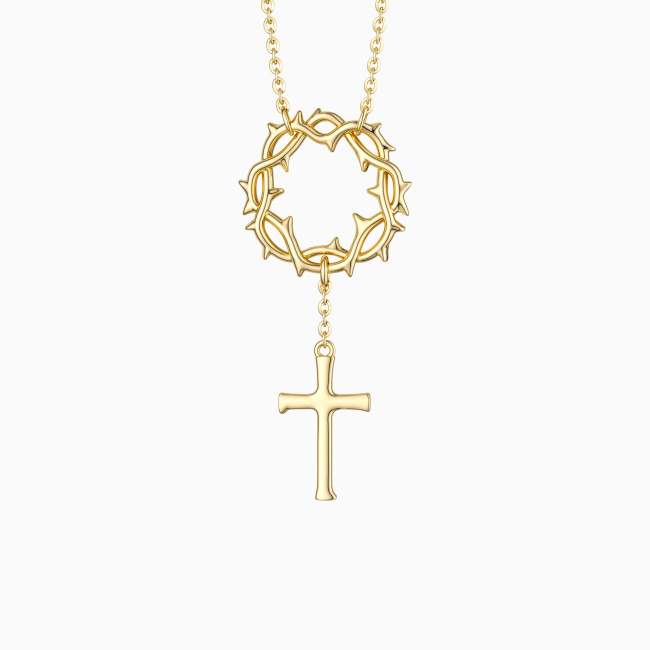Crown of Thorns Cross Necklace
