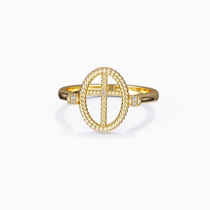 Oval Cross Band Ring