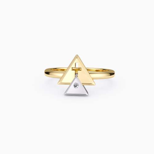 Divine Cross Charm Trinity Triangle Ring